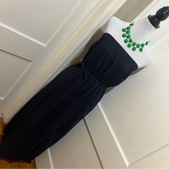 Strapless Navy Forever 21 Sheer Maxi with High Slit Women's Large - Picture 1 of 10